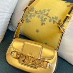 Valentino Vlogo Chain Small Laminated Nappa Shoulder Bag